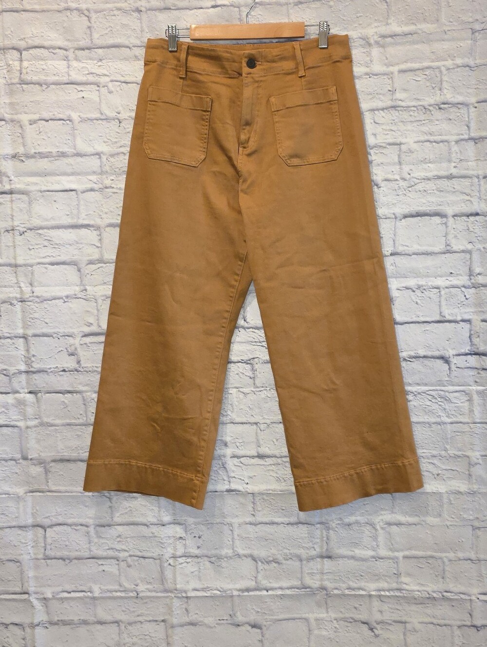 Lauren Conrad Wildflower Super High Rise Wide Leg Crop Pants Camel - 12